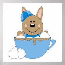 Cutelyn Baby Boy Snow Bunny Mug Posters