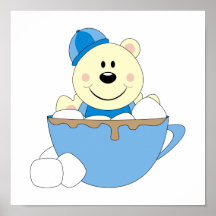 Cutelyn Baby Boy Snow Polar Bear Mug Poster