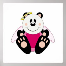 Cutelyn Baby Girl Angel Panda Bear Print