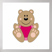 Cutelyn Baby Girl Bear Poster