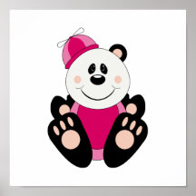 Cutelyn Baby Girl Silly Panda Bear Poster