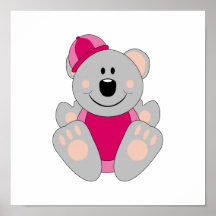 Cutelyn Baby Girl Snow Koala Bear Poster