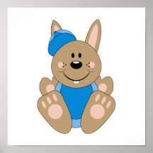 Cutelyn Brown Baby Boy Baseball Bunny Print