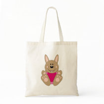 Cutelyn Brown Baby Girl Bunny Tote Bag