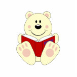 Cutelyn Reading Polar Bear Photo Cutout