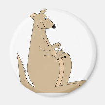 Cutest cartoon kangaroo with baby gifts and tees! refrigerator magnet