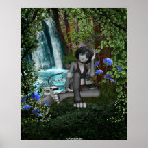 Cutie Anime Kitten Waterfalls 2 Posters