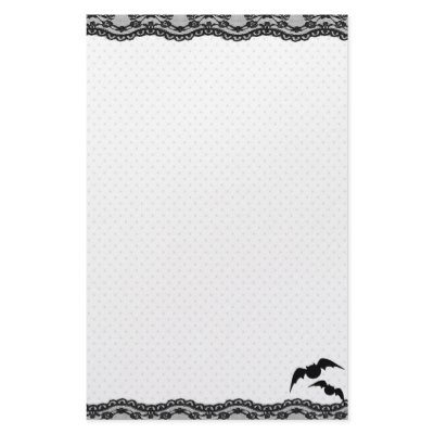 Cutie Bat Stationery with lace by mairim_art