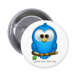 Cutie Blue Tweet Bird Personalized Buttons