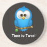 Cutie Blue Tweet Bird Sandstone Coaster