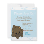 Cutie Brown Bear Custom Announcements