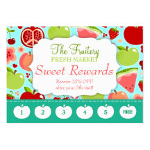 Cutie Fruities Rewards Promo Business Card Templates