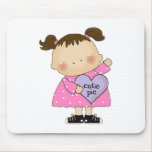 cutie pie candy heart girl mouse pads