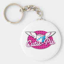 Cutie-Pie rockabilly cute dice with wings Key Chains
