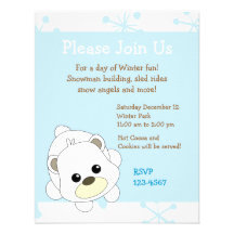 Cutie Polar Bear Invites