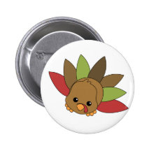 Cutie Turkey Pinback Button