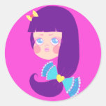Cutie with Purple Hair Sticker