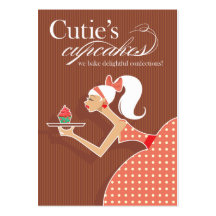 Cutie's Cupcakes - Confections Desserts Pastries Business Card Template