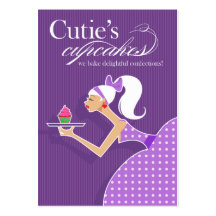 Cutie's Cupcakes - Confections Desserts Pastries Business Card Templates