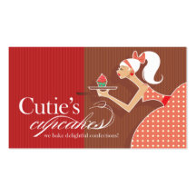Cutie's Cupcakes - Confections Desserts Pastries Business Card Templates