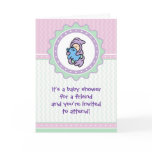 Cutietoots Baby Shower Invitation - Pink/Green