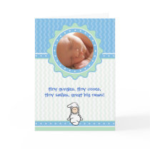 Cutietoots Birth Announcement - Blue/Green - Boy