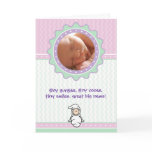 Cutietoots Birth Announcement - Pink/Green - Girl Cards