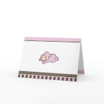 Cutietoots Pink and Brown Baby Notecard