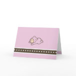 Cutietoots Pink and Brown Baby Notecard