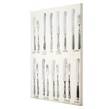 Cutlery designs, from a trade catalogue of domesti stretched canvas print