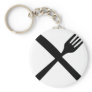 cutlery fork and knife crossed keychain