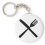 cutlery fork and knife crossed keychains