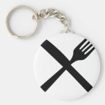 cutlery fork and knife crossed keychain