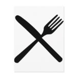 cutlery fork and knife crossed post cards