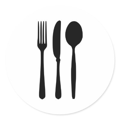 Cutlery - Fork - Knife - Spoon Round Stickers by Thinkdifferent