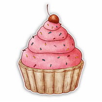 Cutout Cherry Cupcake, Yummy Cupcake Decoration Photo Cut Outs