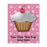 Cutout Cupcake with Pink Cherry on Top flyers