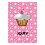 Cutout Cupcake with Pink Cherry on Top Invite