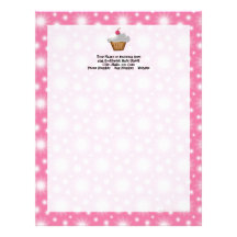 Cutout Cupcake with Pink Cherry on Top Letterhead