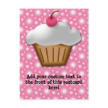 Cutout Cupcake with Pink Cherry on Top Postcards