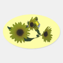 Cutout Wild Sunflowers Sticker