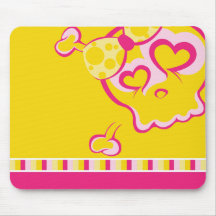 Cutsey Girl Skull mousepad