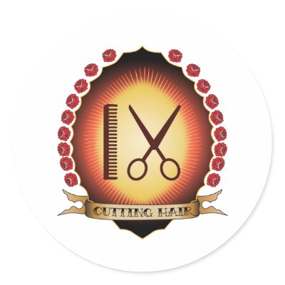 Cutting Hair Mandorla Round Sticker by sciencewillprevail