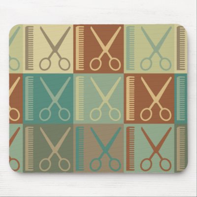 Cutting Hair Pop Art Mouse Mats by 1000suns
