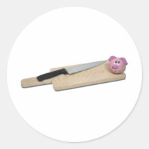 CuttingBoardKnifePigTimer103110 Round Stickers
