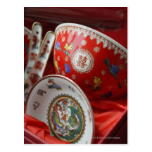 Cuvette chinoise avec double bonheur cartes postales