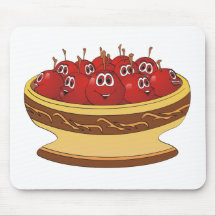 Cuvette complètement de bande dessinée de cerises tapis de souris