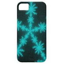 Cyan Glowing Snowflake Fractal iPhone 5 Case casemate cases