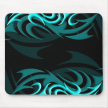 Cyan on Black "Smoke" Mousepad
