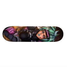 Cyber Police Girl Custom Skate Board